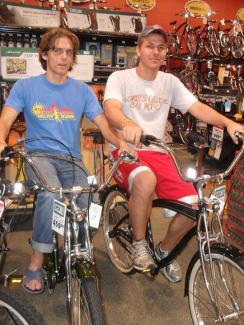 Me and Tyler at Dick's while our bikes were getting tuned up before we left.