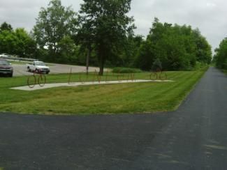 Sign along the bike trail in London OH