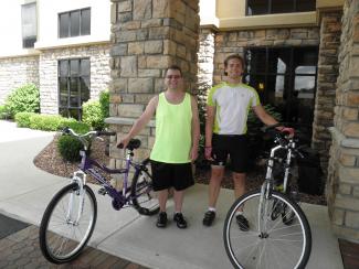 At the hotel, about to take off