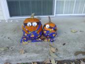 These cute minion pumpkins were on the porch below Maggie's apartment.