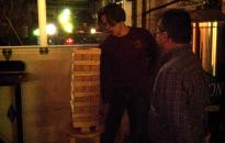 Playing giant jenga at one of the Asheville breweries