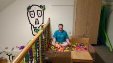 The ball pit moved to our place for Funhouse Fri.day