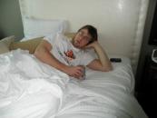 John starting the day off right