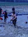 Climbing out of the cold water afterward